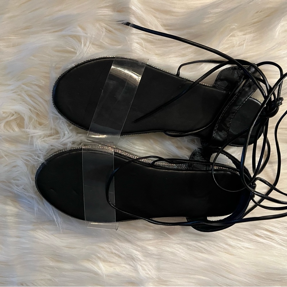 Brand new wedge shoes with strings